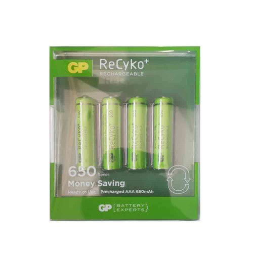 Gp Recyko 650 mAh Şarjlı AAA İnce Pil (4'lü Paket) - Gp