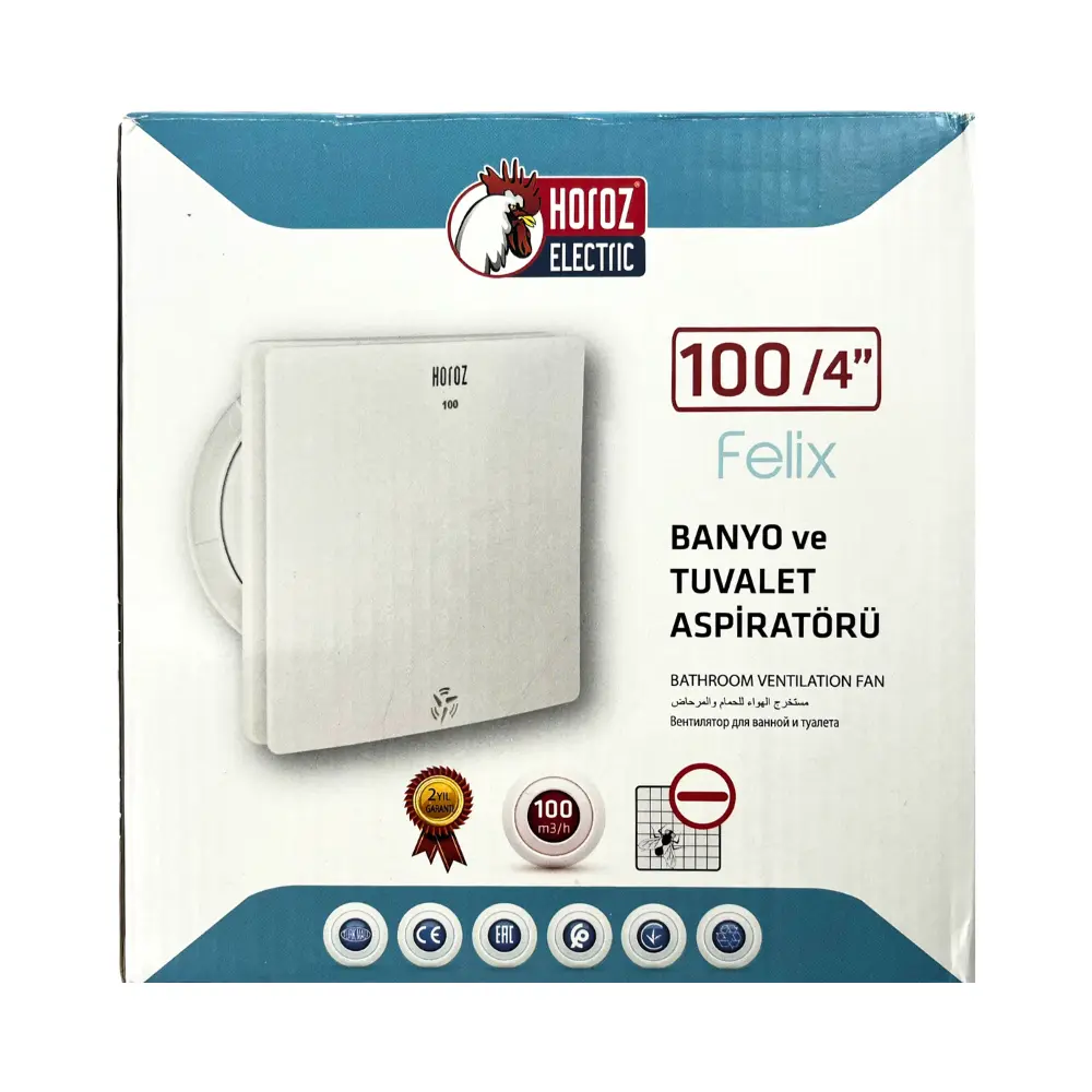 Horoz 100'lik Banyo/Wc Aspiratörü Felix (Beyaz) - 4