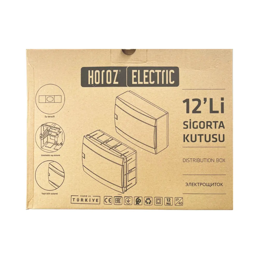 Horoz 12'li Sıvaüstü Sigorta Kutusu (Beyaz) - 4