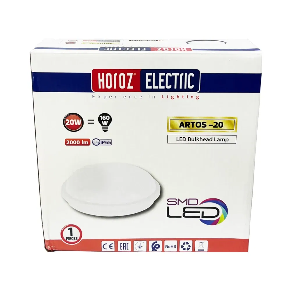 Horoz 20W Artos Sıva Üstü Beyaz Kasa Led Armatür 6400K Ip65(Beyaz) - 5