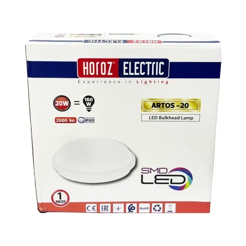 Horoz 20W Artos Sıva Üstü Beyaz Kasa Led Armatür 6400K Ip65(Beyaz) - 5