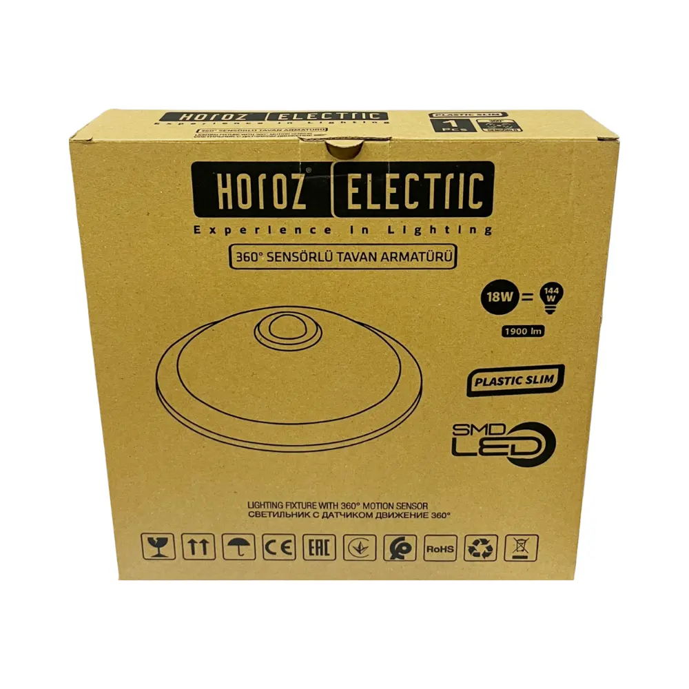 Horoz Ledli Hareket Sensörlü Armatür Beyaz Kasa - 5