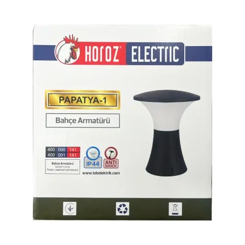 Horoz Papatya 1 Bahçe Armatürü Kısa (Siyah) - 3