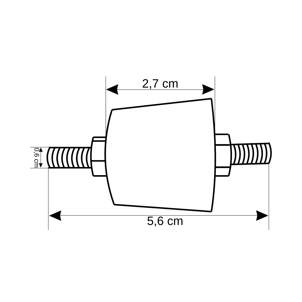 Hüner M6 Orta Boy Konik İzolatör (2 Tarafı Civatalı) - 2