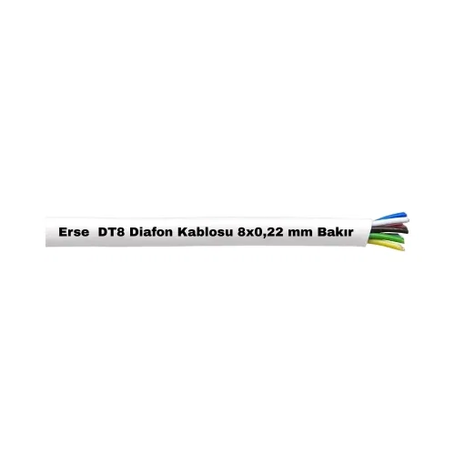 Erse DT8 Diafon Kablosu 8X0,22 mm Bakır (1m) - Erse