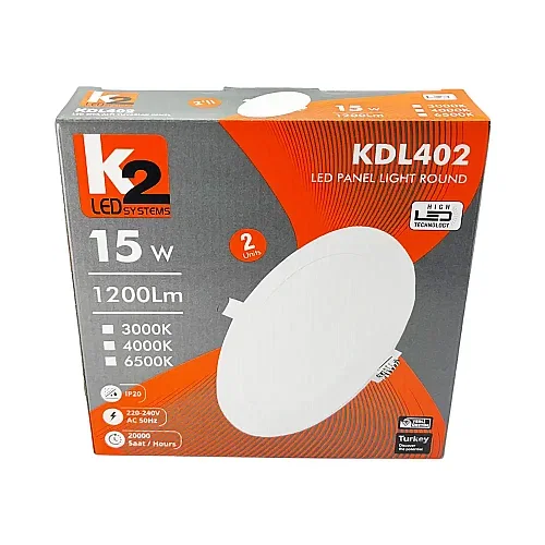 K2 15W Sıvaaltı Panel Led Armatür 6500K (Beyaz) - 4