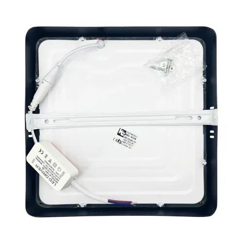 K2 18W Sıvaüstü Kare Panel Led Armatür Siyah Kasa 6500K (Beyaz) - 2