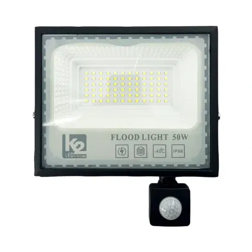 K2 50W Cob Led Sensörlü Projektör Döküm 6500K (Beyaz) - 1