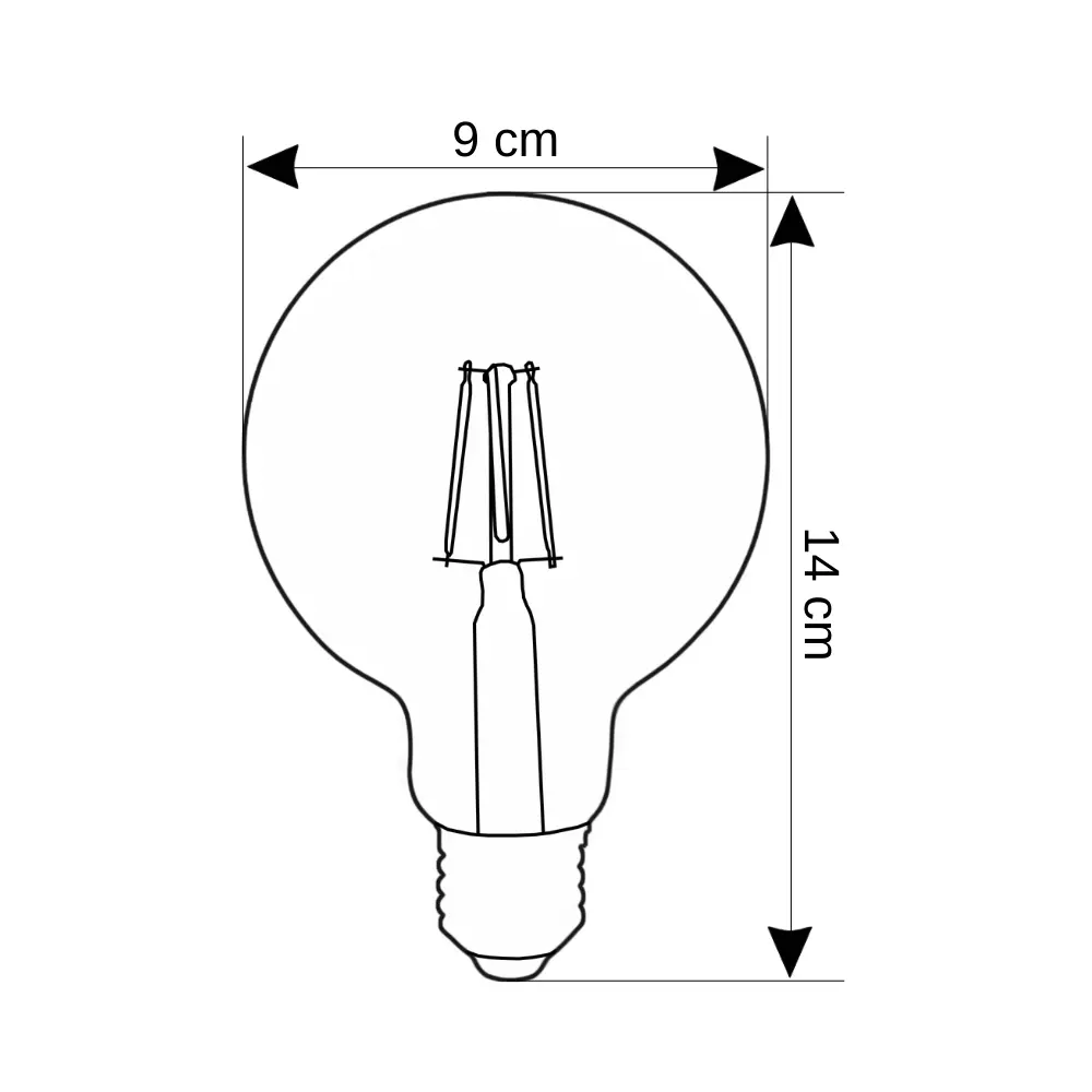 K2 6W Edison G95 Led Glop Ampul 2700K (Günışığı) MAX-8085 - 2