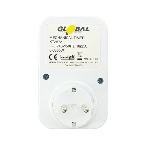 K2 Priz Tipi Timer Mekanik Zaman Saati KT287A - 3