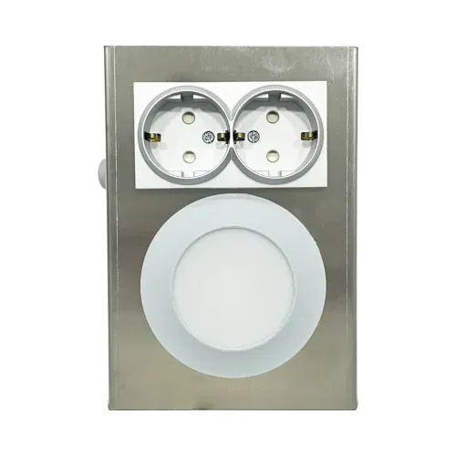 Erva İnox Tezgah Altı 2'li Priz ve Spot Armatür 6500K (Beyaz) - 1