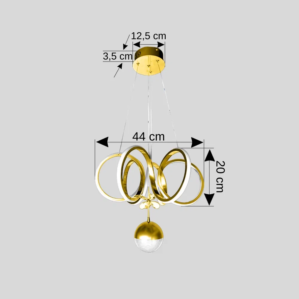 Ledli Avize Deniz Yıldızı Tek Toplu (Gold) EL-09GDPW1 - 2