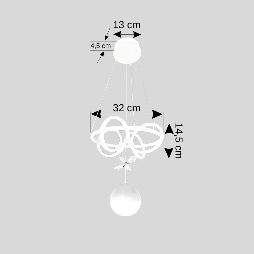 Ledli Avize Mini Yörünge PW (Beyaz) EL-49BPW - 2