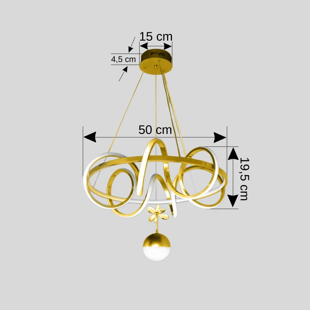 Ledli Avize Tek Top Yörünge (Gold) EL-31GDPW1 - 2