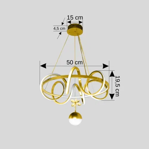 Ledli Avize Tek Top Yörünge (Gold) EL-31GDPW1 - 2