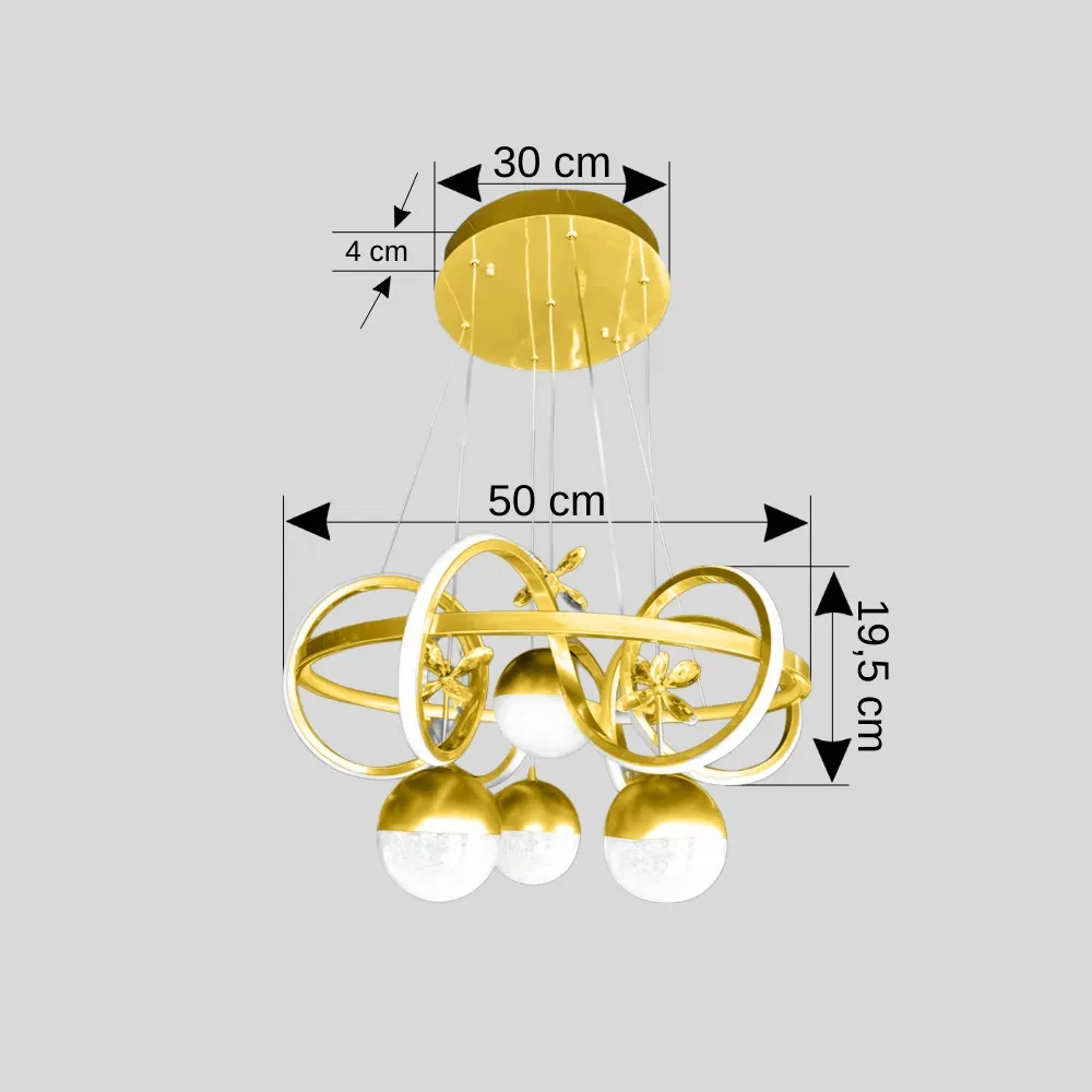 Ledli Avize Yörünge Kumandalı PW4 (Gold) EL-31GDPW4 - 2