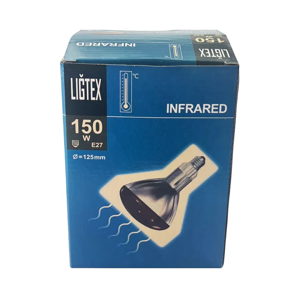 Lİğtex 150W Halojen İnfrared Isı Ampulü E27 Duy (Kırmızı) - 3