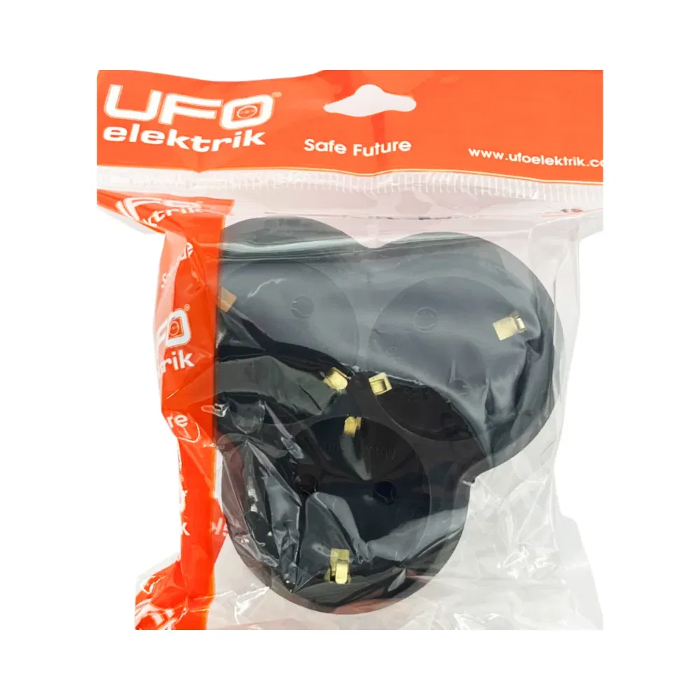 Ufo 3'lü Golyat (Priz Çoklayıcı) Siyah - 3
