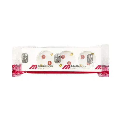 Mutlusan 3'lü Topraklı Grup Priz (Klemensli) - 3