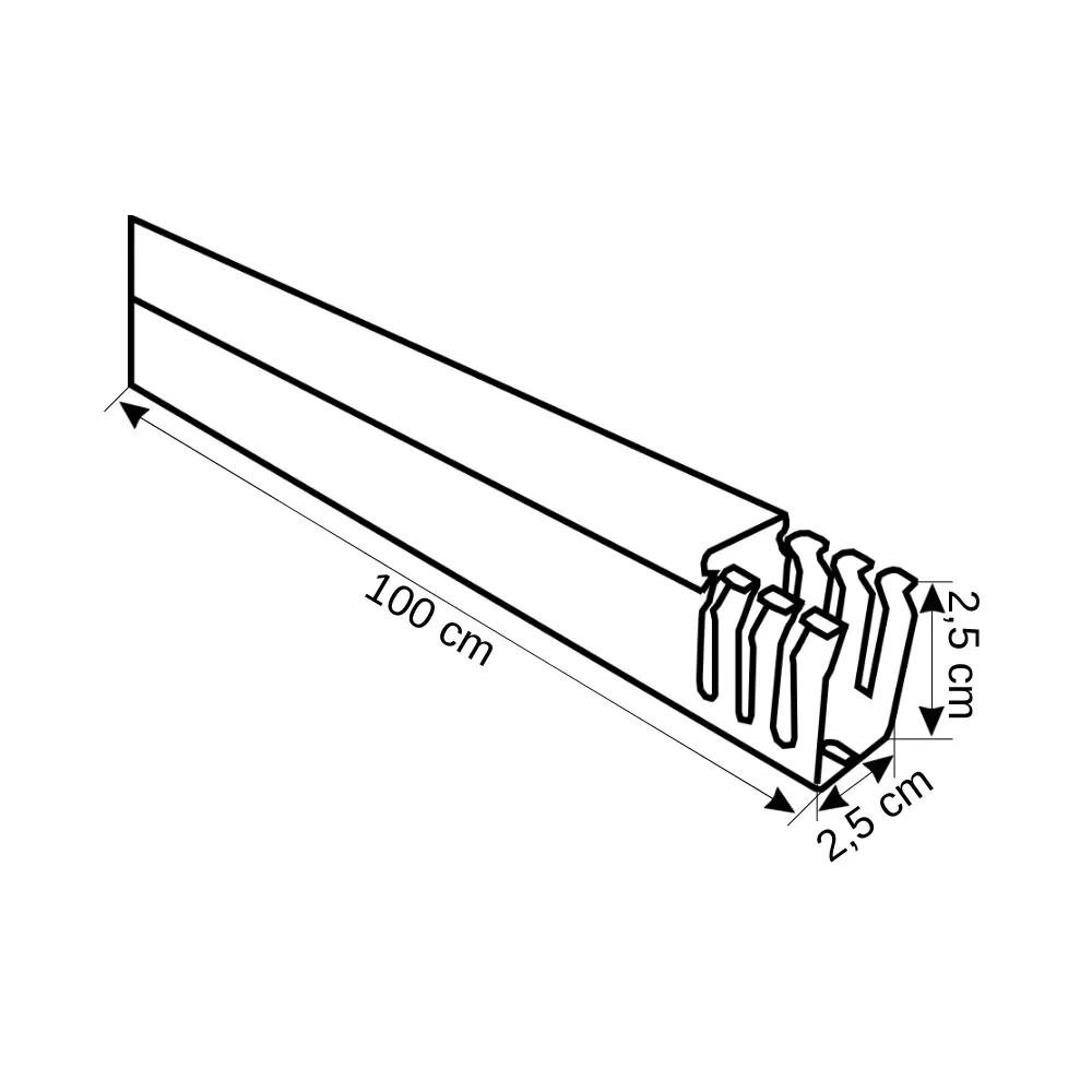 Mutlusan Gri 25x25mm Delikli Kablo Kanalı-1m (001 005 025025 XX 17) - 2