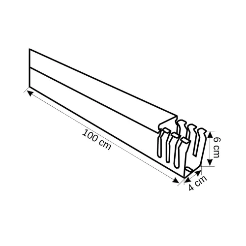 Mutlusan Gri 40x60mm Delikli Kablo Kanalı-1m (001 005 040060 XX 17) - 2
