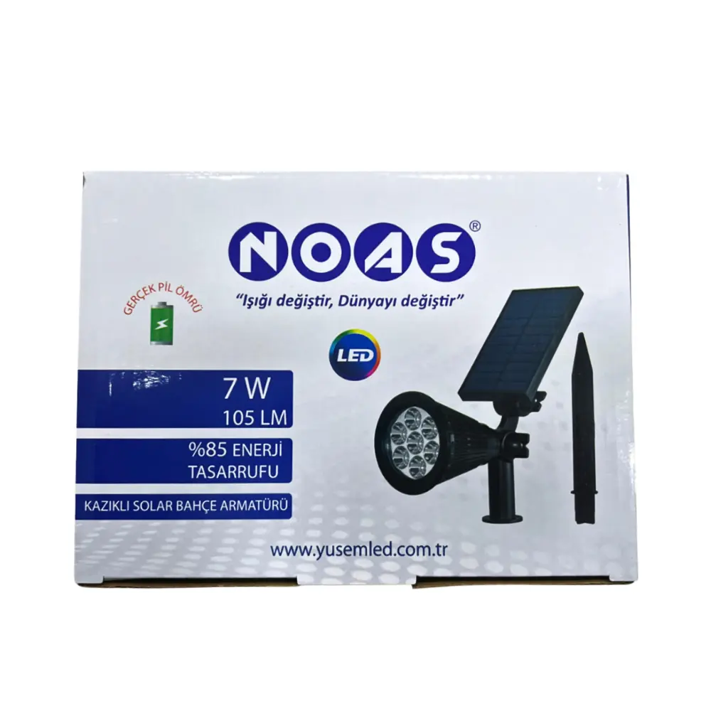 Noas 7W Beyaz Solar Kazıklı Led Çim Armatürü (Beyaz) YL74-0701-S - 4