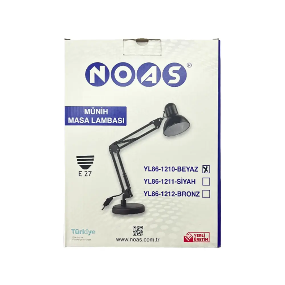 Noas Münih E27 Duy Masa Lambası Beyaz YL86-1210 - 3