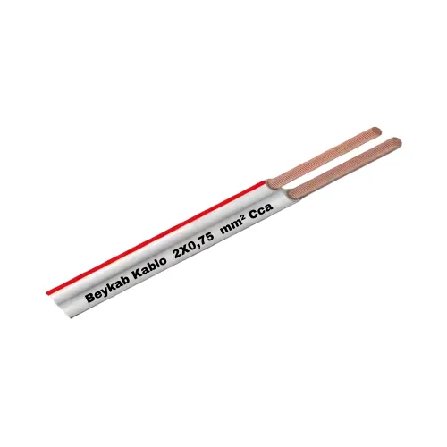 Beykab 2x0,75 mm Kordon Hoparlör Kablosu Cca-1m (Beyaz) - Beykab