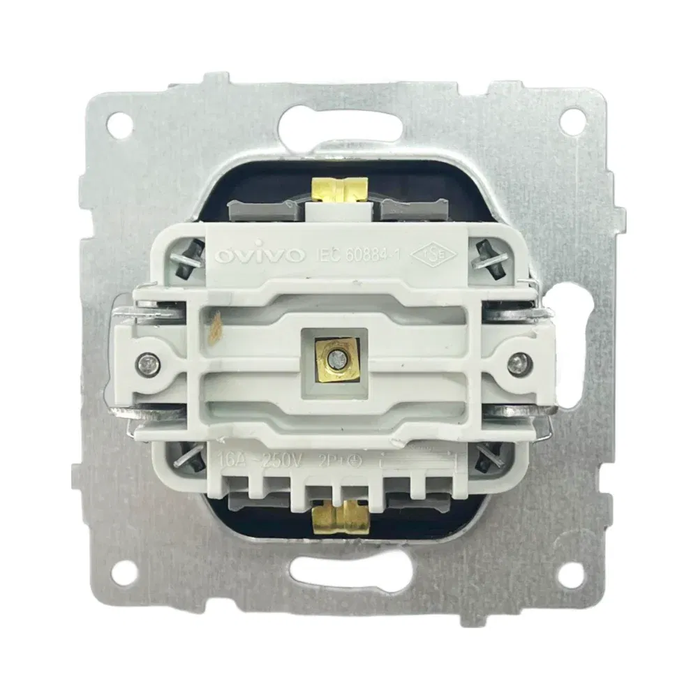 Ovivo Grano Çocuk Korumalı Topraklı Priz Mekanizma Siyah (Çerçeve Hariç) - 2