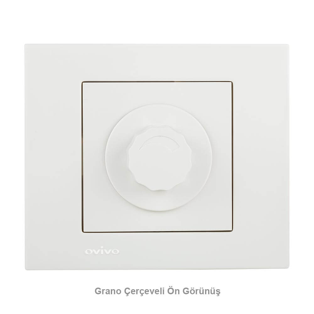 Ovivo Grano/Mina Dimmer 800W Mekanizma Beyaz (Çerçeve Hariç) - 2