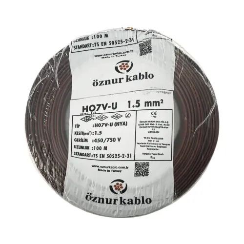 Öznur 1,5 mm NYA Kablo-100m (Kahve) - Öznur