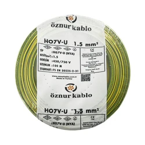 Öznur 1,5 mm NYA Kablo-100m (Sarı/Yeşil) - Öznur