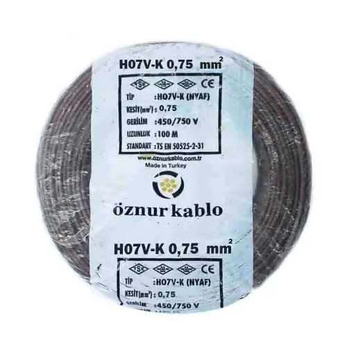 Öznur 1X0,75 mm NYAF Kablo-100m (Kahve) - Öznur