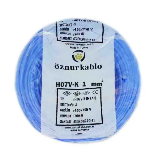 Öznur 1X1 mm NYAF Kablo-100m (Mavi) - Öznur