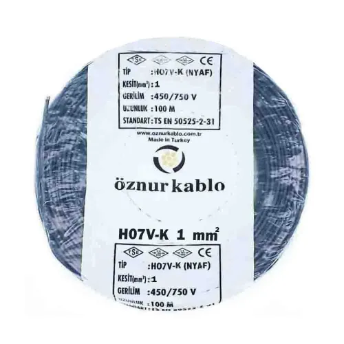 Öznur 1X1 mm NYAF Kablo-100m (Siyah) - Öznur