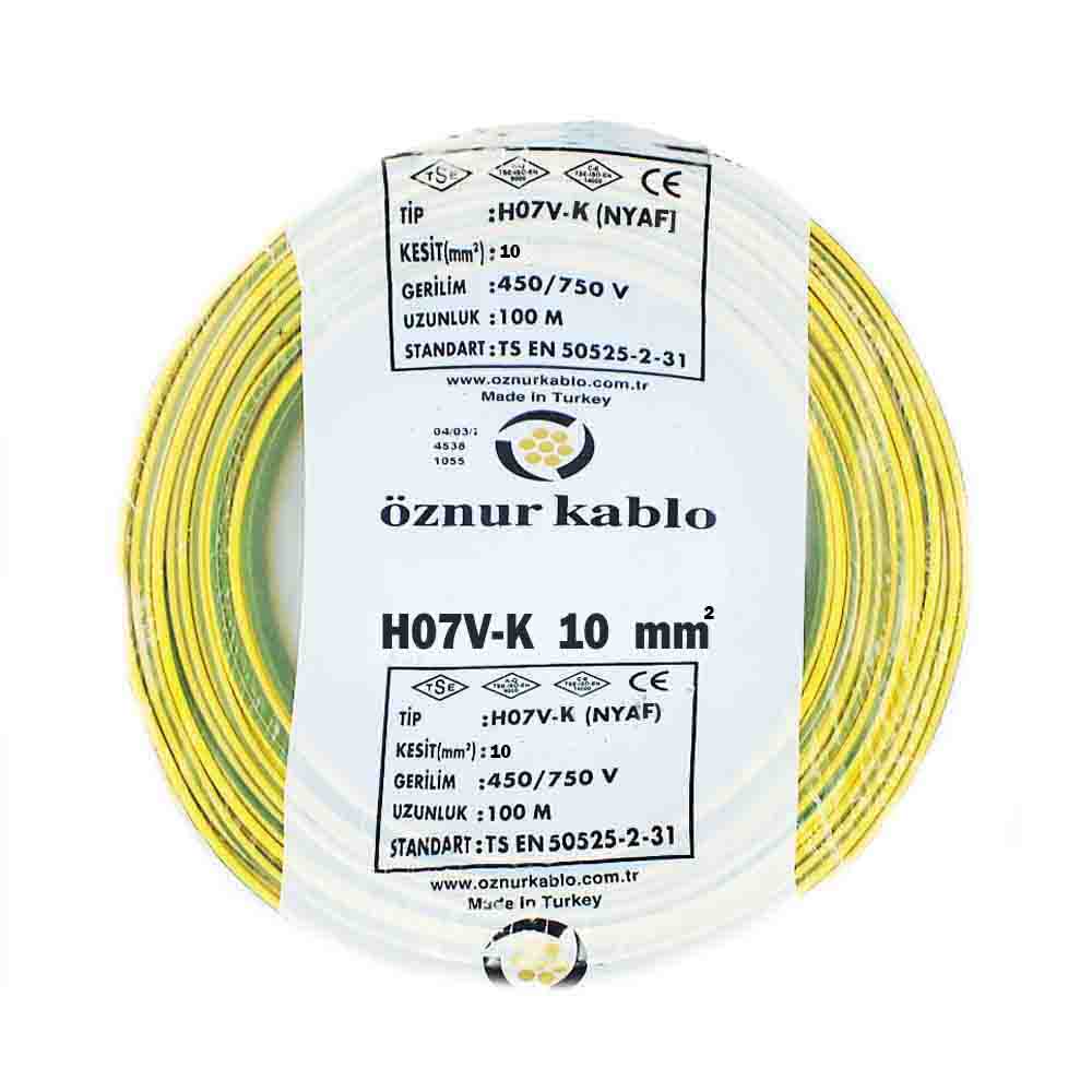 Öznur 1X10 mm NYAF Kablo-100m (Sarı/Yeşil) - 1