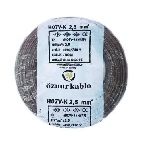 Öznur 1X2,5 mm NYAF Kablo-100m (Kahve) - Öznur