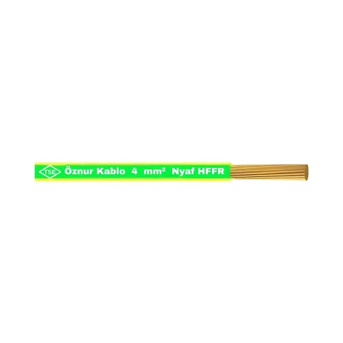Öznur 1x4 mm NYAF Kablo Halogen Free-1m (Sarı/Yeşil) - Öznur