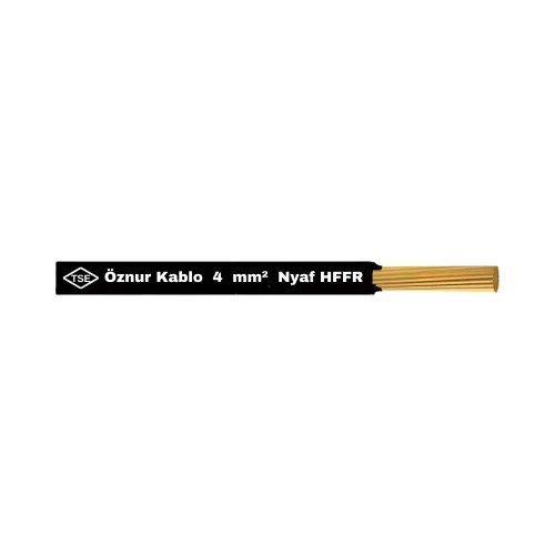 Öznur 1x4 mm NYAF Kablo Halogen Free-1m (Siyah) - Öznur