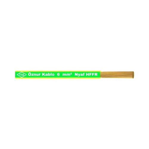 Öznur 1x6 mm NYAF Kablo Halogen Free-1m (Sarı/Yeşil) - Öznur