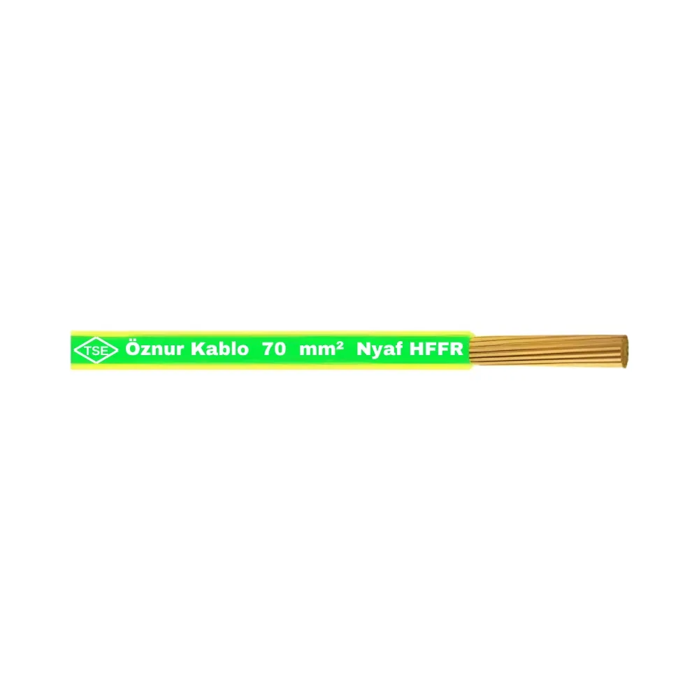 Öznur 1x70 mm NYAF Kablo Halogen Free-1m (Sarı/Yeşil) - 1