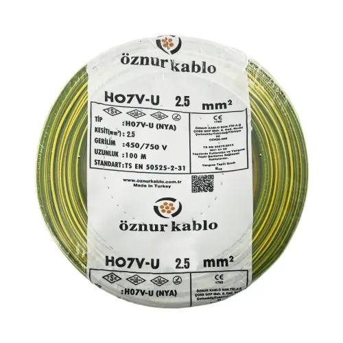 Öznur 2,5 mm NYA Kablo-100m (Sarı/Yeşil) - Öznur