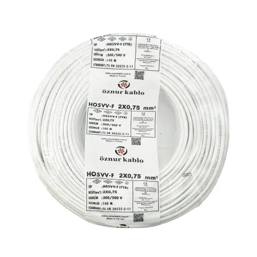 Öznur 2X0,75 mm TTR Kablo-100m (Beyaz) - Öznur