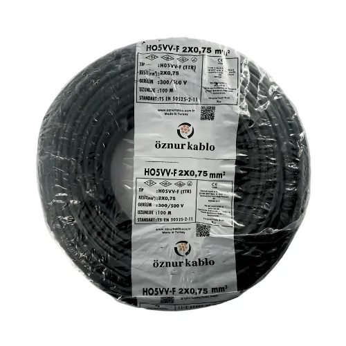 Öznur 2X0,75 mm TTR Kablo-100m (Siyah) - Öznur