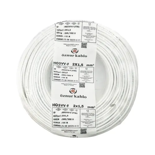 Öznur 2X1,5 mm TTR Kablo-100m (Beyaz) - Öznur