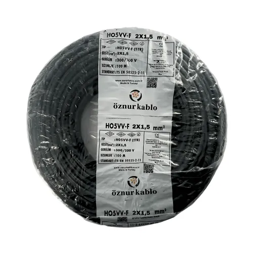 Öznur 2X1,5 mm TTR Kablo-100m (Siyah) - Öznur