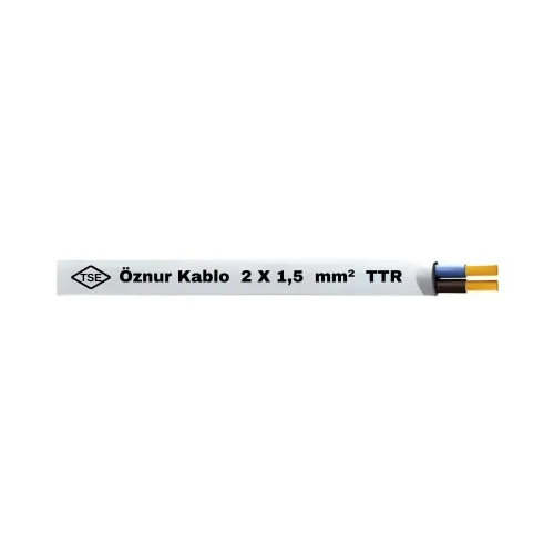 Öznur 2X1,5 mm TTR Kablo-1m (Beyaz) - Öznur