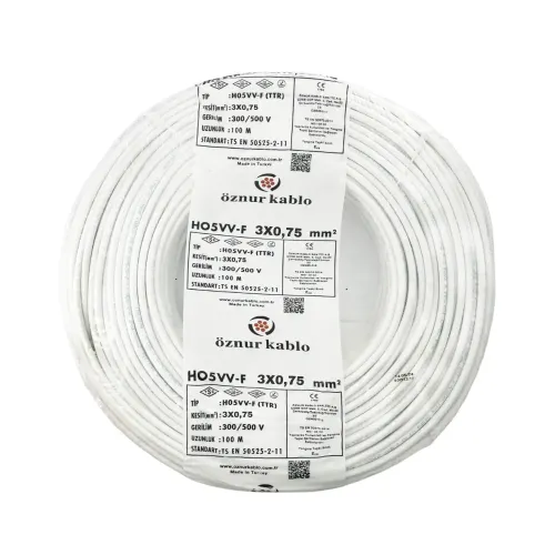 Öznur 3X0,75 mm TTR Kablo-100m (Beyaz) - Öznur