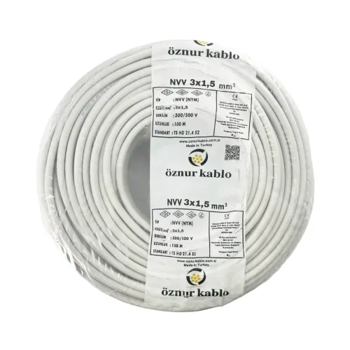 Öznur 3X1,5 mm NYM (Antigron) Kablo-100m - Öznur