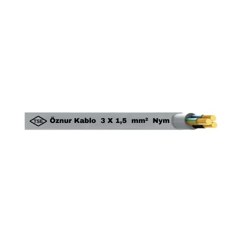Öznur 3X1,5 mm NYM (Antigron) Kablo-1m - Öznur